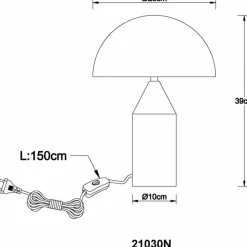 Luminaires Globo Lighting Lampe Champignon Atoma Lampe à poser Nickel mat, 2 lumières* Lampes À Poser