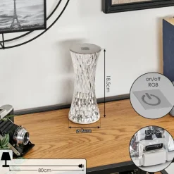 hofstein Lampe Champignon Balsa Lampe à poser LED Transparent, 1 lumière, Changeur de couleurs