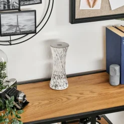 hofstein Lampe Champignon Balsa Lampe à poser LED Transparent, 1 lumière, Changeur de couleurs