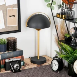 Lampes Dorées-hofstein Lampe Champignon Guttsta Lampe à poser Or, Noir, 1 lumière