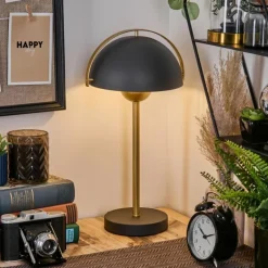 Lampes Dorées-hofstein Lampe Champignon Guttsta Lampe à poser Or, Noir, 1 lumière