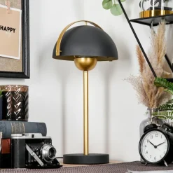 Lampes Dorées-hofstein Lampe Champignon Guttsta Lampe à poser Or, Noir, 1 lumière