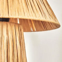 Style Boho-Chic-hofstein Lampe Champignon Paiol Lampe à poser Beige, Écru, 1 lumière