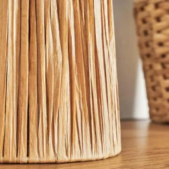 Style Boho-Chic-hofstein Lampe Champignon Paiol Lampe à poser Beige, Écru, 1 lumière