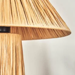 Style Boho-Chic-hofstein Lampe Champignon Paiol Lampe à poser Beige, Écru, 1 lumière