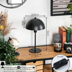 Luminaires Scandinaves-hofstein Lampe Champignon Sandvig Lampe à poser Noir, 1 lumière