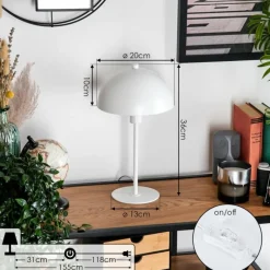 Luminaires Scandinaves-hofstein Lampe Champignon Sandvig Lampe à poser Blanc, 1 lumière