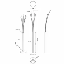Luminaires Globo Lighting Lampe courbe Globo BIZZY LED Noir, 1 lumière* Éclairage Led
