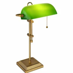 Luminaires Globo Lighting Lampe de banquier Globo ANTIQUE Vieux laiton, 1 lumière