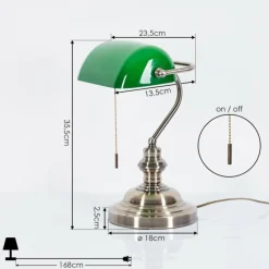 hofstein Lampe de banquier Havsta Vieux laiton, 1 lumière