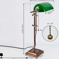 hofstein Lampe de banquier Ragaz Bronze, 1 lumière