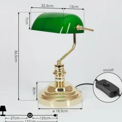 hofstein Lampe de banquier verte Or, Vert, Laiton, 1 lumière