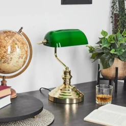 hofstein Lampe de banquier verte Or, Vert, Laiton, 1 lumière