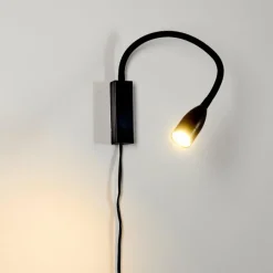 hofstein Lampe de chevet Alsea LED Noir, 1 lumière, Détecteur de mouvement