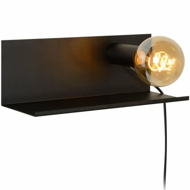 Luminaires Rustiques-Luminaires Lucide Lampe de chevet Lucide SEBO Noir, 1 lumière