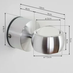 hofstein Lampe de salle de bain Florenz LED Aluminium, 2 lumières