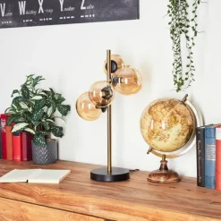 hofstein Lampe de table Alden LED Laiton, Noir, 4 lumières