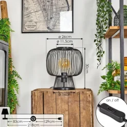 Style Boho-Chic-hofstein Lampe de table Brooker Noir, 1 lumière