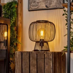 Style Boho-Chic-hofstein Lampe de table Brooker Noir, 1 lumière