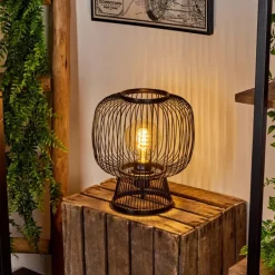 Style Boho-Chic-hofstein Lampe de table Brooker Noir, 1 lumière