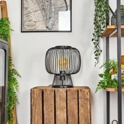 Style Boho-Chic-hofstein Lampe de table Brooker Noir, 1 lumière