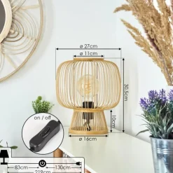 Style Boho-Chic-hofstein Lampe de table Brooker Noir, 1 lumière