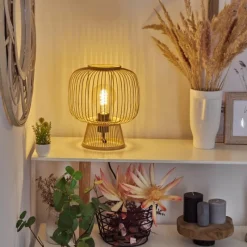 Style Boho-Chic-hofstein Lampe de table Brooker Noir, 1 lumière