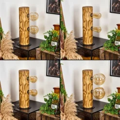 Luminaires Scandinaves-hofstein Lampe de table Canedo Écru, Noir, 2 lumières