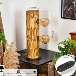 Luminaires Scandinaves-hofstein Lampe de table Canedo Écru, Noir, 2 lumières