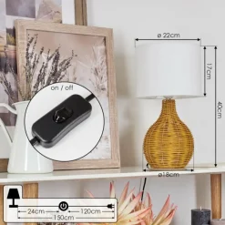 Lampes En Tissu-hofstein Lampe de table Chaniers Écru, 1 lumière