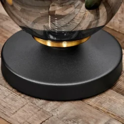 Suspension Verre Fumé-hofstein Lampe de table Chehalis Laiton, Noir, 1 lumière