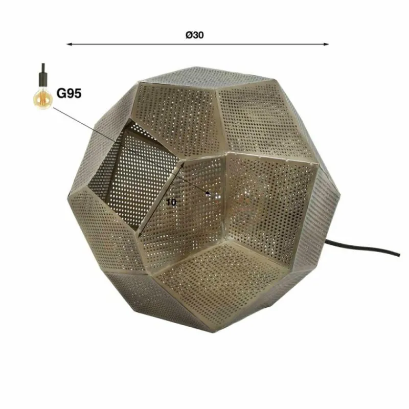 hofstein Lampe de table Chemenot Ancien, Cuivre, 1 lumière* Lampes À Poser