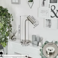 hofstein Lampe de table Dalheim LED Nickel mat, 1 lumière* Lampes À Poser