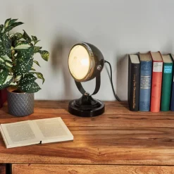 hofstein Lampe de table Foverup Chrome, Nickel mat, Noir, 1 lumière