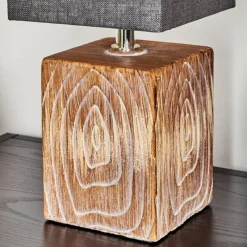 Lampes En Tissu-hofstein Lampe de table Francillon Brun, Chrome, Couleur bois, 1 lumière