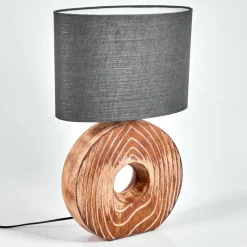 Lampes En Tissu-hofstein Lampe de table Francillon Brun, Chrome, Couleur bois, 1 lumière