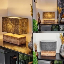 Lampes En Tissu-hofstein Lampe de table Francillon Brun, Chrome, Couleur bois, 1 lumière