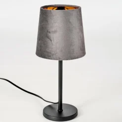 Lampes En Tissu-hofstein Lampe de table Frandina Or, Gris, 1 lumière