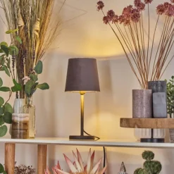 Lampes En Tissu-hofstein Lampe de table Frandina Or, Gris, 1 lumière