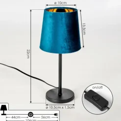 Lampes En Tissu-hofstein Lampe de table Frandina Bleu, Or, 1 lumière