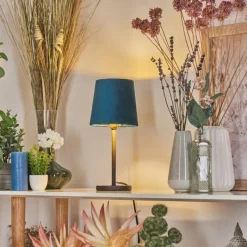 Lampes En Tissu-hofstein Lampe de table Frandina Bleu, Or, 1 lumière