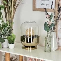 hofstein Lampe de table Golpilhal Or, Laiton, 1 lumière