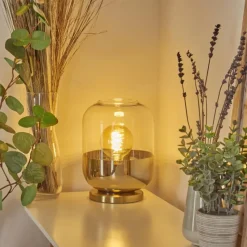 hofstein Lampe de table Golpilhal Or, Laiton, 1 lumière