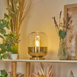 hofstein Lampe de table Golpilhal Or, Laiton, 1 lumière