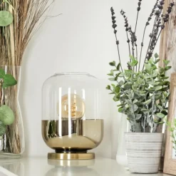 hofstein Lampe de table Golpilhal Or, Laiton, 1 lumière