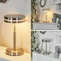 hofstein Lampe de table Huallilemu LED Nickel mat, 1 lumière