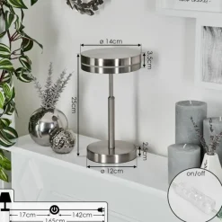 hofstein Lampe de table Huallilemu LED Nickel mat, 1 lumière