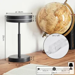 hofstein Lampe de table Huallilemu LED Noir, 1 lumière