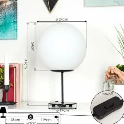 hofstein Lampe de table Karhia Noir, 1 lumière