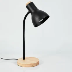 Luminaires Scandinaves-hofstein Lampe de table Kerzellec Bois clair, Noir, 1 lumière